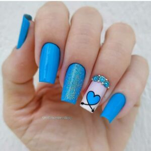 41+ Elegant and Stylish Short Blue Nail Designs