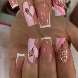 Elegant and stylish ideas for heart-themed nail designs