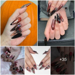 77+ Red and black nails to unleash your inner vampire