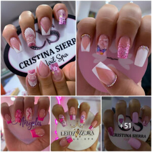 Adorable and imaginative ideas for short pink nails.