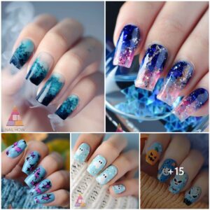 Spooky in Blue: Chillingly Stylish Halloween Nail Designs