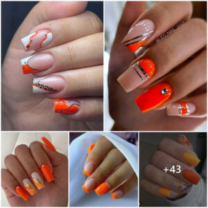 Intense Peach Nail Ideas