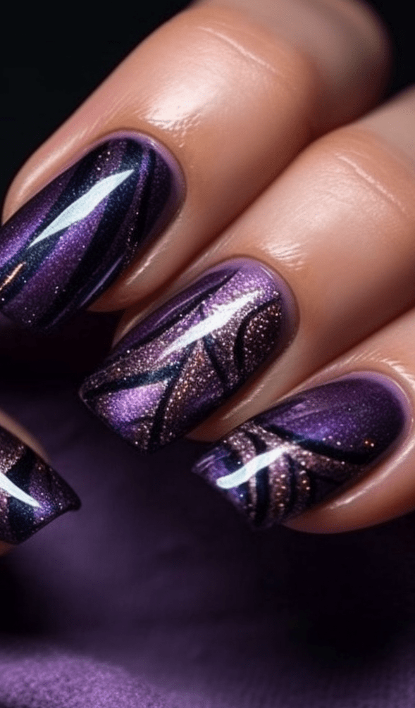 Purple Spring Nails Designs