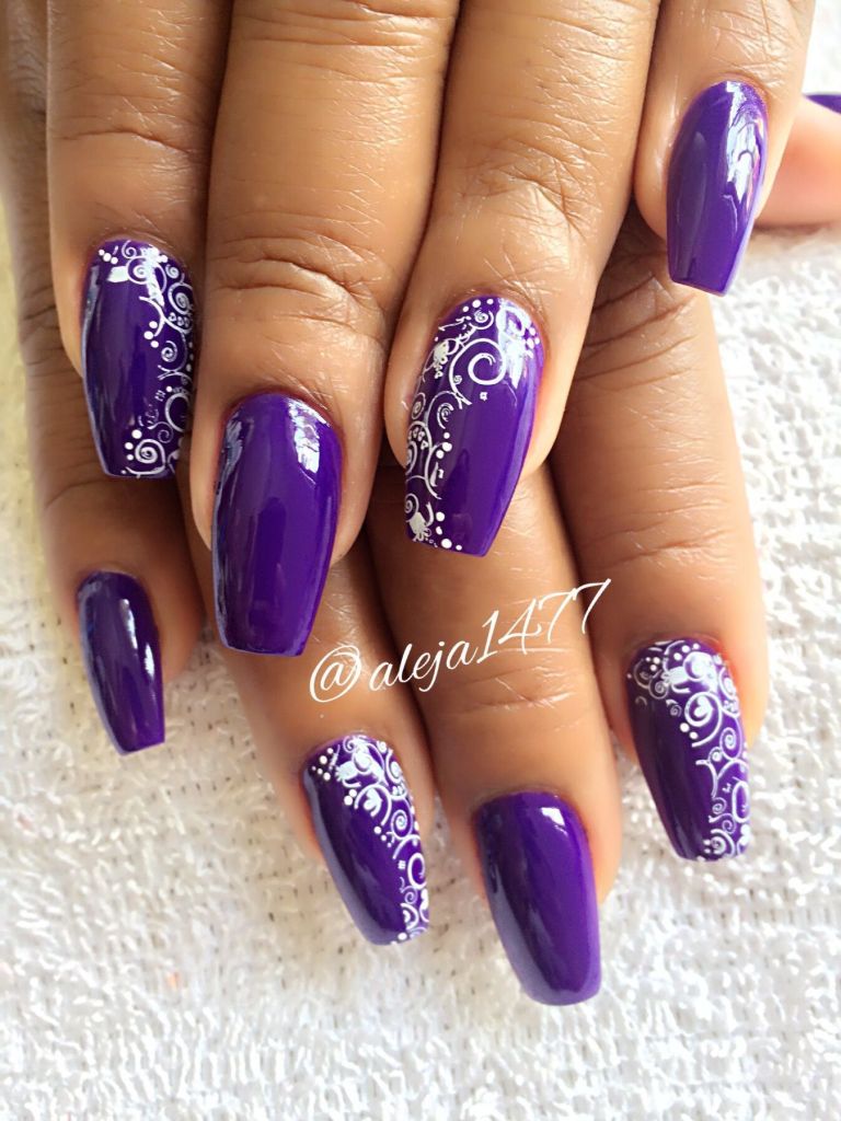 Purple Spring Nails Designs