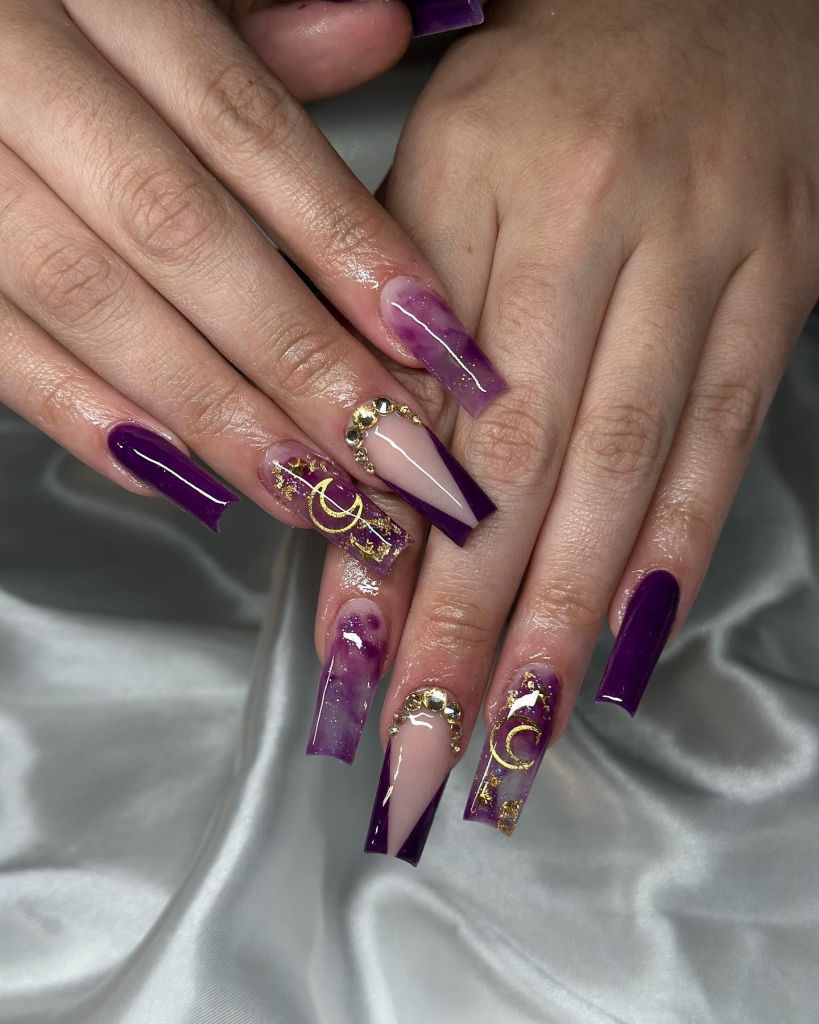 Purple Spring Nails Designs