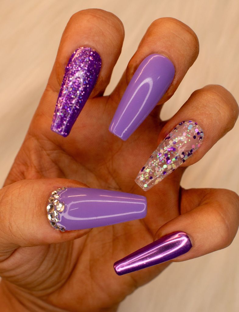 Purple Spring Nails Designs