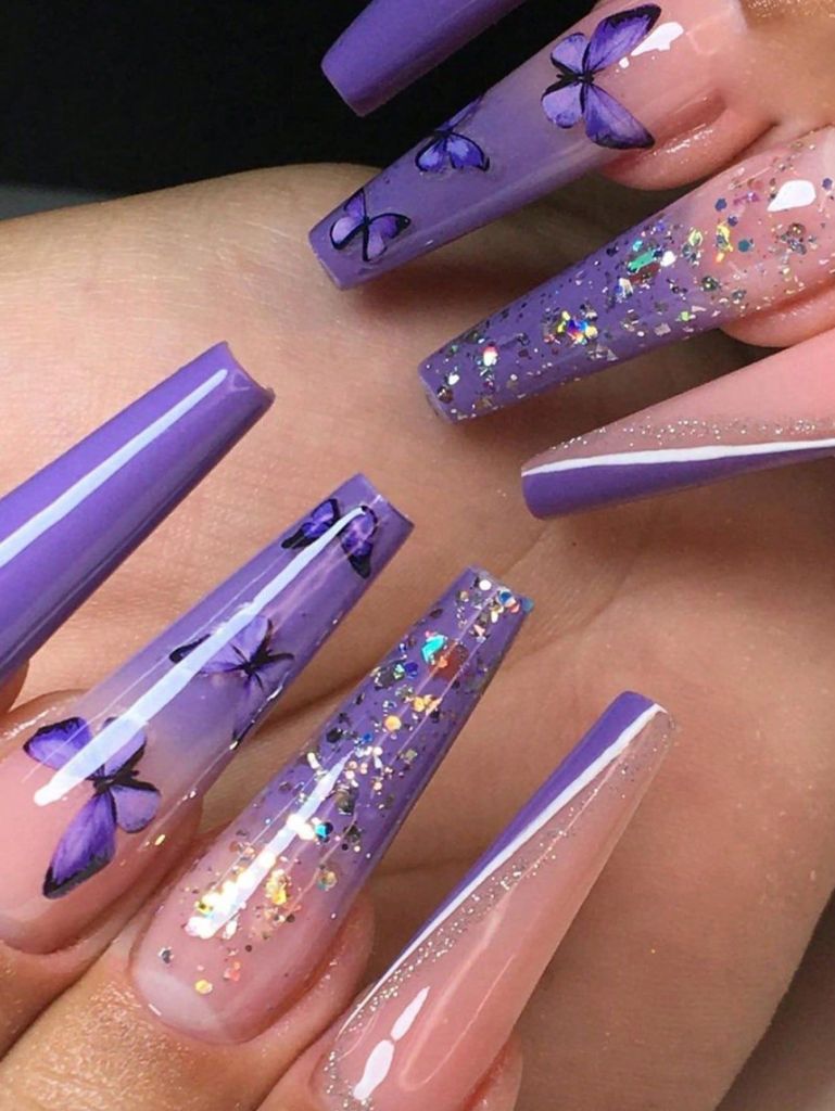 Purple Spring Nails Designs