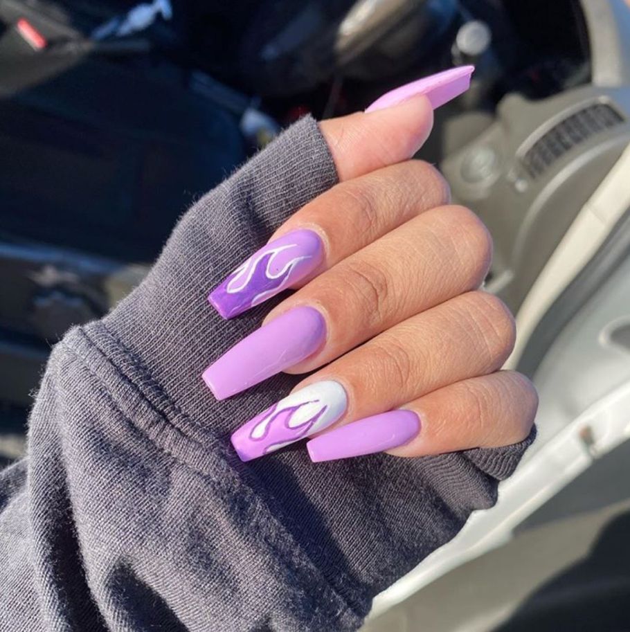 Purple Spring Nails Designs