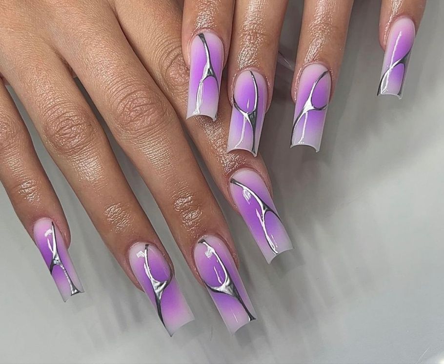 Purple Spring Nails Designs